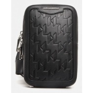 δερμάτινο φακελάκι karl lagerfeld k/loom χρώμα: μαύρο, a3m30179 100% δέρμα βοοειδών