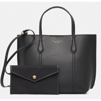 δερμάτινη τσάντα tory burch perry χρώμα μαύρο, 174234-001