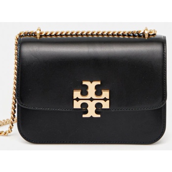 δερμάτινη τσάντα tory burch eleanor χρώμα μαύρο