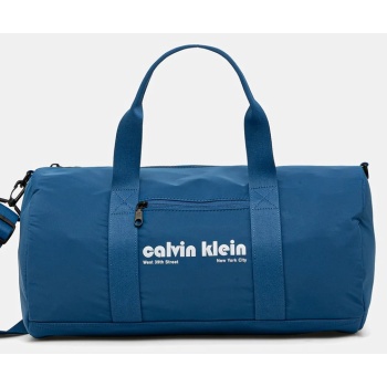 τσάντα calvin klein χρώμα μπλε, lv04g3163g 100% πολυεστέρας