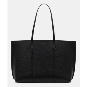δερμάτινη τσάντα tory burch perry χρώμα μαύρο, 169476-001