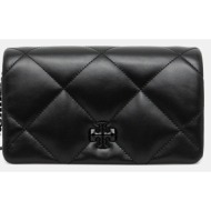 δερμάτινη τσάντα tory burch kira diamond χρώμα: μαύρο, 170622-001 φυσικό δέρμα