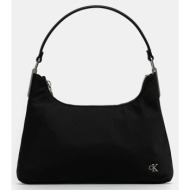 τσάντα calvin klein χρώμα: μαύρο, lv04k3219g 100% ανακυκλωμένος πολυεστέρας