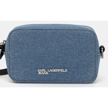 τσάντα karl lagerfeld jeans χρώμα μπλε, a3w30328 κύριο