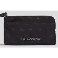 πορτοφόλι karl lagerfeld χρώμα: μαύρο, a3w32012 100% πολυαμίδιο