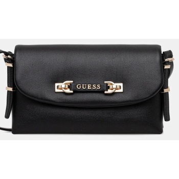 τσάντα guess lefia χρώμα μαύρο, hwbg96 44190 κύριο υλικό