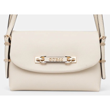 τσάντα guess lefia χρώμα μπεζ, hwbg96 44190 κύριο υλικό