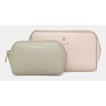 δερμάτινη τσάντα καλλυντικών furla 2-pack χρώμα ροζ