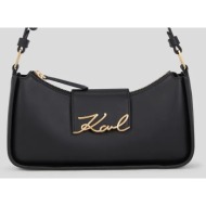 τσάντα karl lagerfeld χρώμα: μαύρο, a3w30290 100% πολυουρεθάνη