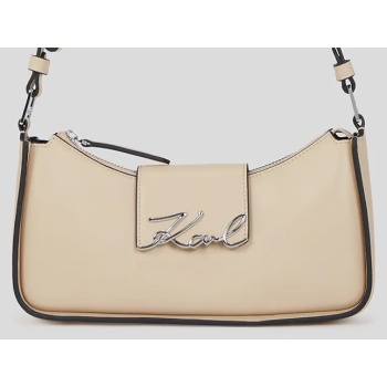 τσάντα karl lagerfeld χρώμα μπεζ, a3w30290 100%