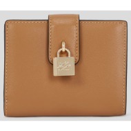 πορτοφόλι karl lagerfeld χρώμα: καφέ, a3w32039 100% φυσικό δέρμα