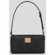 τσάντα karl lagerfeld χρώμα: μαύρο, a3w30071 100% δερμάτινη απομίμηση