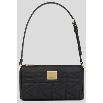 τσάντα karl lagerfeld χρώμα μαύρο, a3w30071 100% δερμάτινη