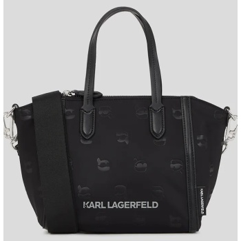 τσάντα karl lagerfeld χρώμα μαύρο, a3w30119 κύριο υλικό