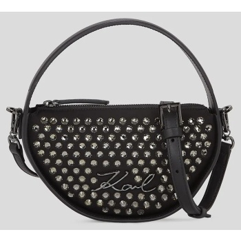 τσάντα karl lagerfeld χρώμα μαύρο, a3w30052 100% φυσικό