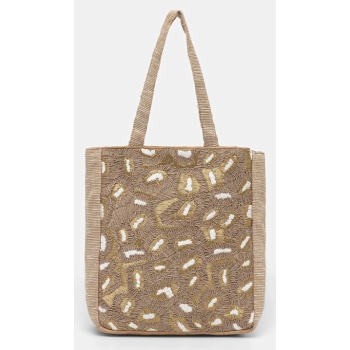 τσάντα answear.lab χρώμα μπεζ 50% γιούτα, 20% πολυεστέρας