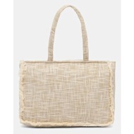 τσάντα answear.lab χρώμα: μπεζ 100% βαμβάκι