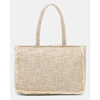 τσάντα answear.lab χρώμα μπεζ 100% βαμβάκι