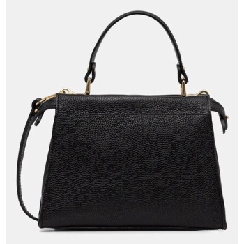 δερμάτινη τσάντα answear.lab χρώμα μαύρο φυσικό δέρμα