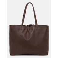 δερμάτινη τσάντα answear lab χρώμα: μπορντό 100% φυσικό δέρμα