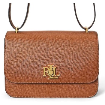 δερμάτινη τσάντα lauren ralph lauren χρώμα καφέ, 431974272