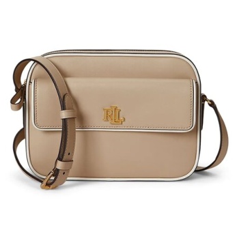 δερμάτινη τσάντα lauren ralph lauren χρώμα μπεζ, 431958983