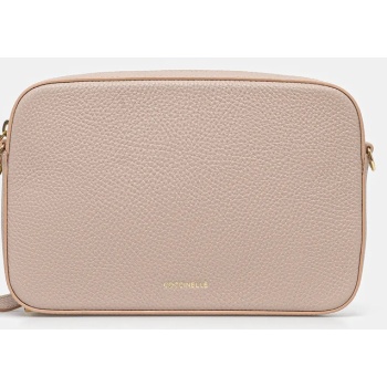 δερμάτινη τσάντα coccinelle tebe χρώμα ροζ