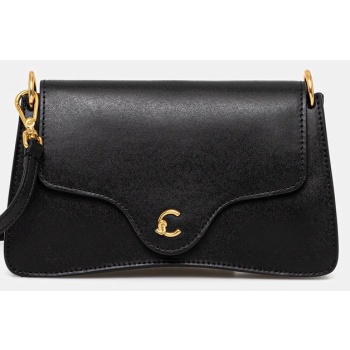 δερμάτινη τσάντα coccinelle χρώμα μαύρο, e5.ssk.27.01.01