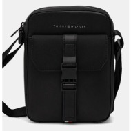 σακίδιο tommy hilfiger χρώμα: μαύρο, am0am13479 100% πολυουρεθάνη