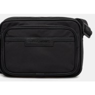 τσάντα φάκελος tommy hilfiger χρώμα: γκρι, am0am13468 85% πολυεστέρας, 15% πολυουρεθάνη