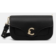 δερμάτινη τσάντα coccinelle coccinelle c-me χρώμα: μαύρο, e1.ssl.12.03.01 φυσικό δέρμα