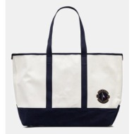 τσάντα tommy hilfiger χρώμα: άσπρο, am0am13557 100% βαμβάκι