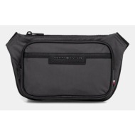 τσάντα φάκελος tommy hilfiger χρώμα: γκρι, am0am13467 95% πολυεστέρας, 5% πολυουρεθάνη