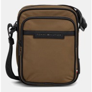 σακίδιο tommy hilfiger χρώμα: πράσινο, am0am13465 95% πολυεστέρας, 5% πολυουρεθάνη