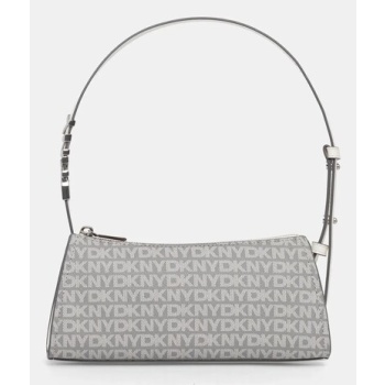 τσάντα dkny χρώμα γκρι, r5235g57 υλικό 1 100% χλωριούχο