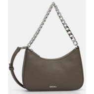 τσάντα dkny χρώμα: πράσινο, r52eai10 100% πολυουρεθάνη