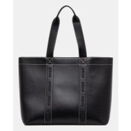 τσάντα hugo χρώμα: μαύρο, 50547481 60% πολυεστέρας, 40% πολυουρεθάνη