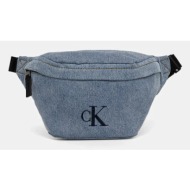 τσάντα φάκελος calvin klein χρώμα: μπλε, lv04g3149g 100% βαμβάκι