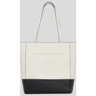 δερμάτινη τσάντα karl lagerfeld χρώμα: άσπρο, a3w30184 100% φυσικό δέρμα