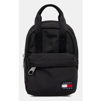 σακίδιο πλάτης tommy jeans χρώμα μαύρο, aw0aw17577 100%