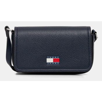 τσάντα tommy jeans χρώμα ναυτικό μπλε, aw0aw17553 100%