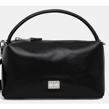 τσάντα tommy jeans χρώμα μαύρο, aw0aw17531 100%