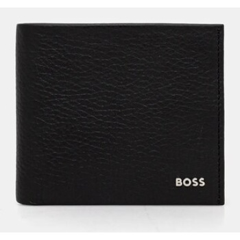 δερμάτινο πορτοφόλι boss ανδρικό, χρώμα μαύρο, 50529513