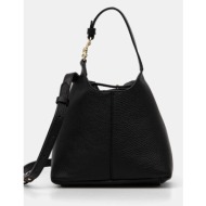 δερμάτινη τσάντα coccinelle χρώμα: μαύρο, e1 sha 58 01 01 φυσικό δέρμα