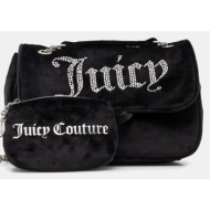 βελούδινη τσάντα juicy couture kimberly χρώμα: μαύρο, bejql8762wpo 100% πολυεστέρας