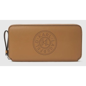 δερμάτινο πορτοφόλι karl lagerfeld χρώμα μαύρο, a2w32034