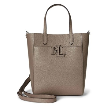 δερμάτινη τσάντα lauren ralph lauren χρώμα καφέ, 431966760