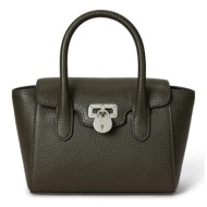 δερμάτινη τσάντα lauren ralph lauren χρώμα: καφέ, 431969349 φυσικό δέρμα