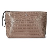 δερμάτινη τσάντα ώμου lauren ralph lauren χρώμα: μαύρο, 432969466 κύριο υλικό: 100% φυσικό δέρμα