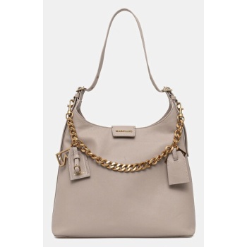 δερμάτινη τσάντα marciano guess χρώμα μπεζ, 5ygz05 7330a